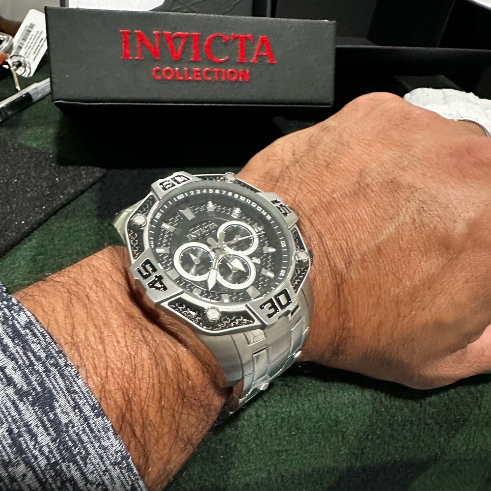 Invicta Silver and Black Men's Watch